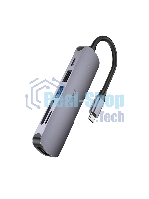 Док-станция Hoco HB28, USB Type-C, USB 3.0/PD100W/SD/TF/USB 2.0/HDMI, USB Type-C