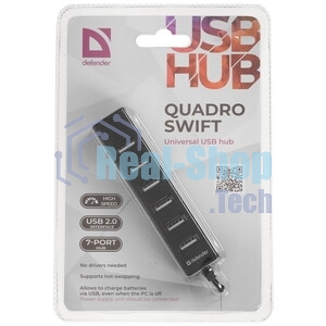 USB-концентратор Defender Quadro Swift, USB 2.0, USB 7 портов, USB
