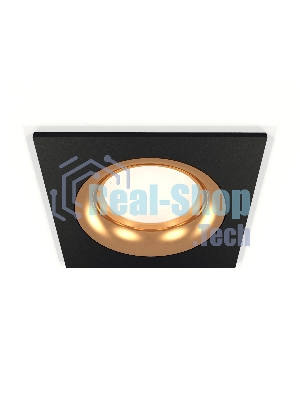 Комплект встраиваемого светильника Ambrella light XC7632005 SBK/PYG черный песок/золото желтое полированное MR16 GU5.3 (C7632, N7014)
