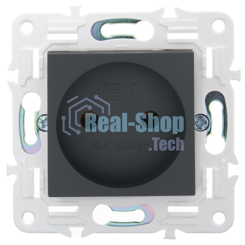 Розетка IEK SKANDY SK-R02G 10А графит без заземл. без защ. шторок SK-R10-10-K53