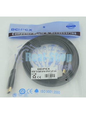 Кабель HDMI v.1.4 1.5м Flat плоский HDMI (m)/HDMI (m)