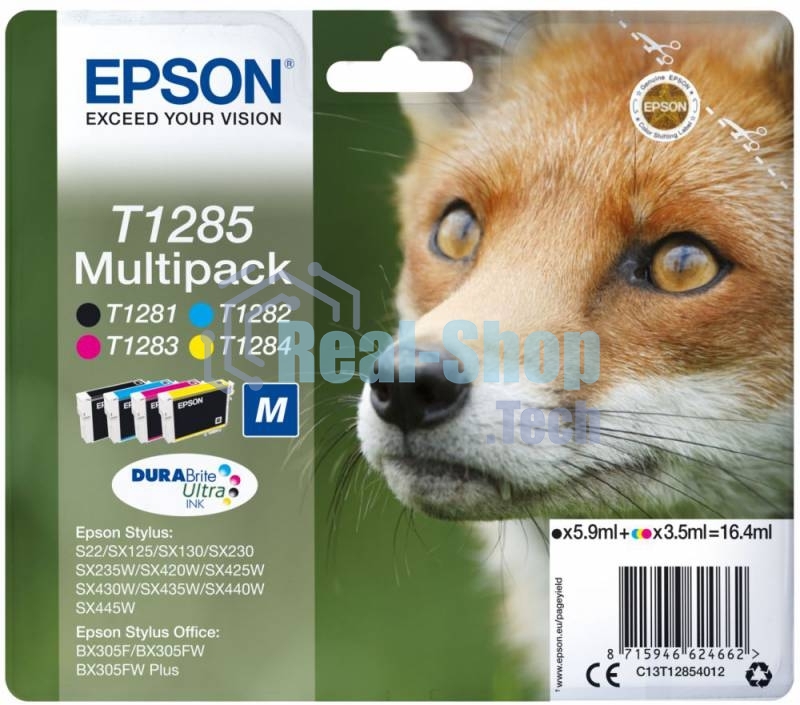 Картридж струйный Epson T1285 C13T12854012 4цв. набор карт. для Epson S22/SX125