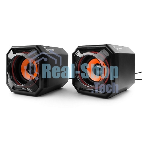 Акустическая система 2.0 Gembird SPK-405, пассив. излучатели, черный, 5 Вт, рег. громкости USB-питание