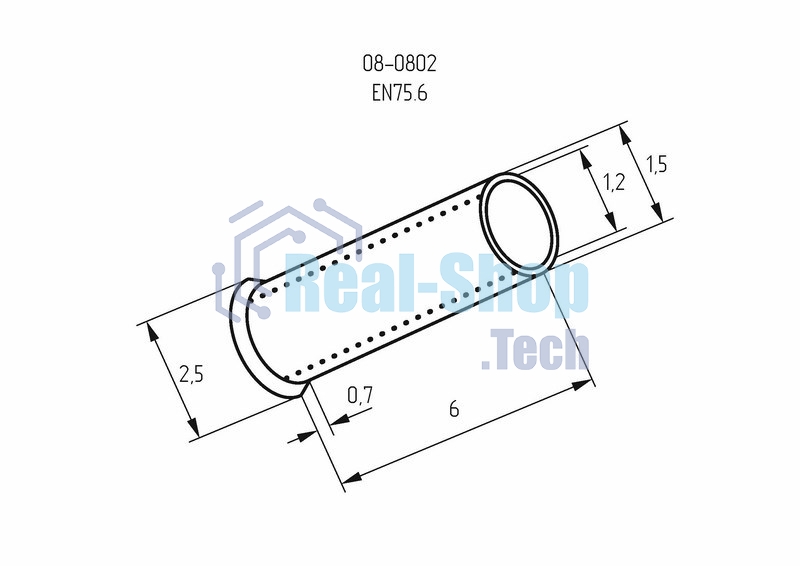 Наконечник штыревой втулочный Rexant L-6 мм 0.75 мм² (НШВ 0.75-6/НГ 0.75-6)