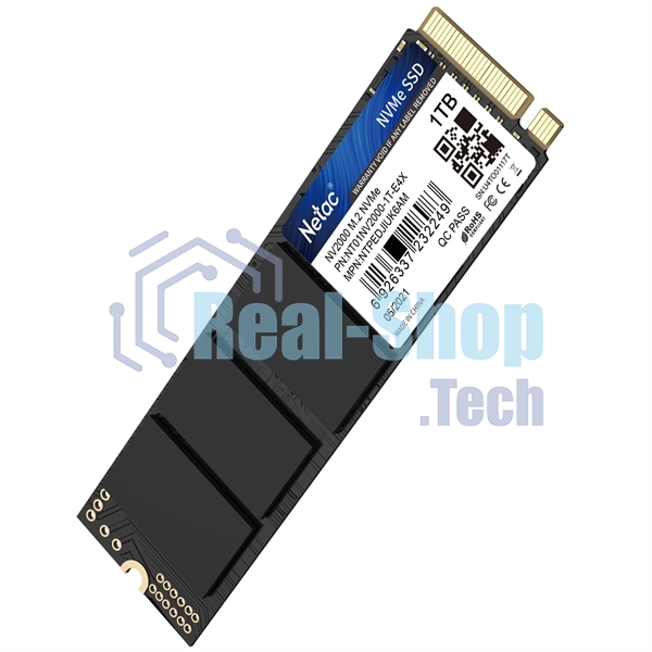 Накопитель SSD Netac NV2000, 1Tb, PCIe 3.0 x4, M.2 2280, NVMe, R/W 2500/2100