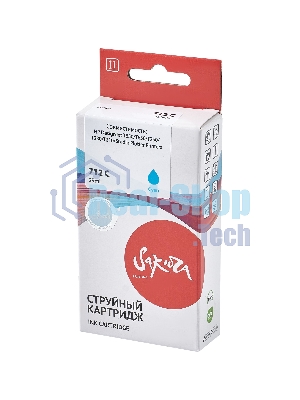 Картридж струйный Sakura 3ED67A (№712 Cyan) для HP, голубой, водорастворимый тип чернил, 29 мл.