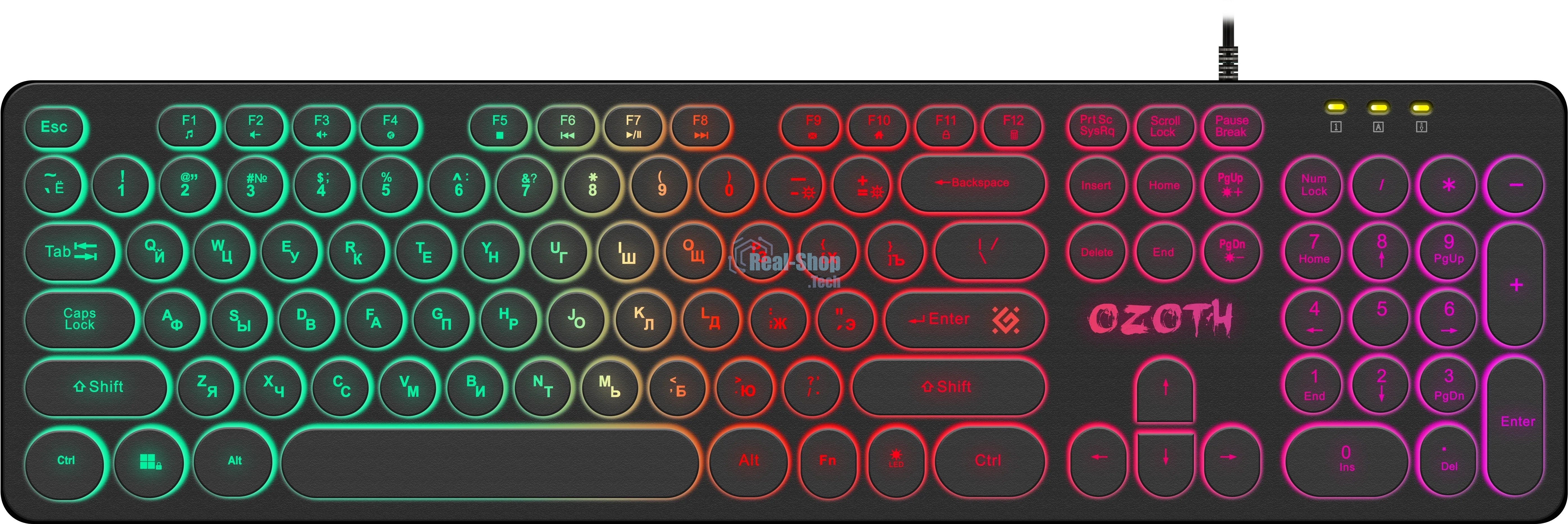 Клавиатура проводная Defender Ozoth GK-106, USB, черный