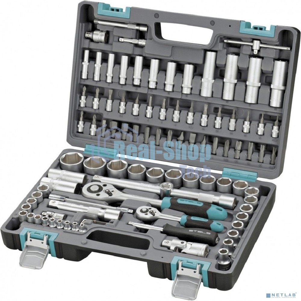 Набор инструментов STELS 14106 1/2'' 1/4'' CrV пластиковый кейс  94 предм.