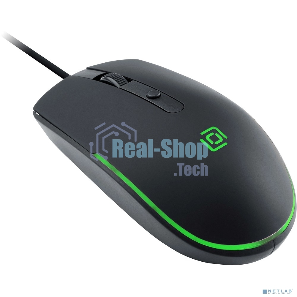 Мышь проводная Oklick 100M черный, 1600 dpi, USB, кнопки - 4