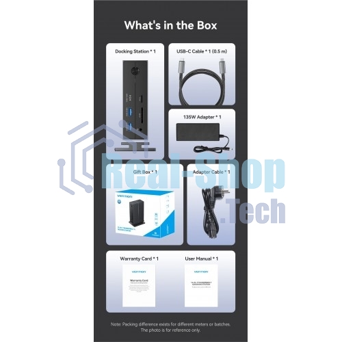 Мультифункциональная док-станция Vention USB Type C 14 в 1 с поддержкой Thunderbolt 4