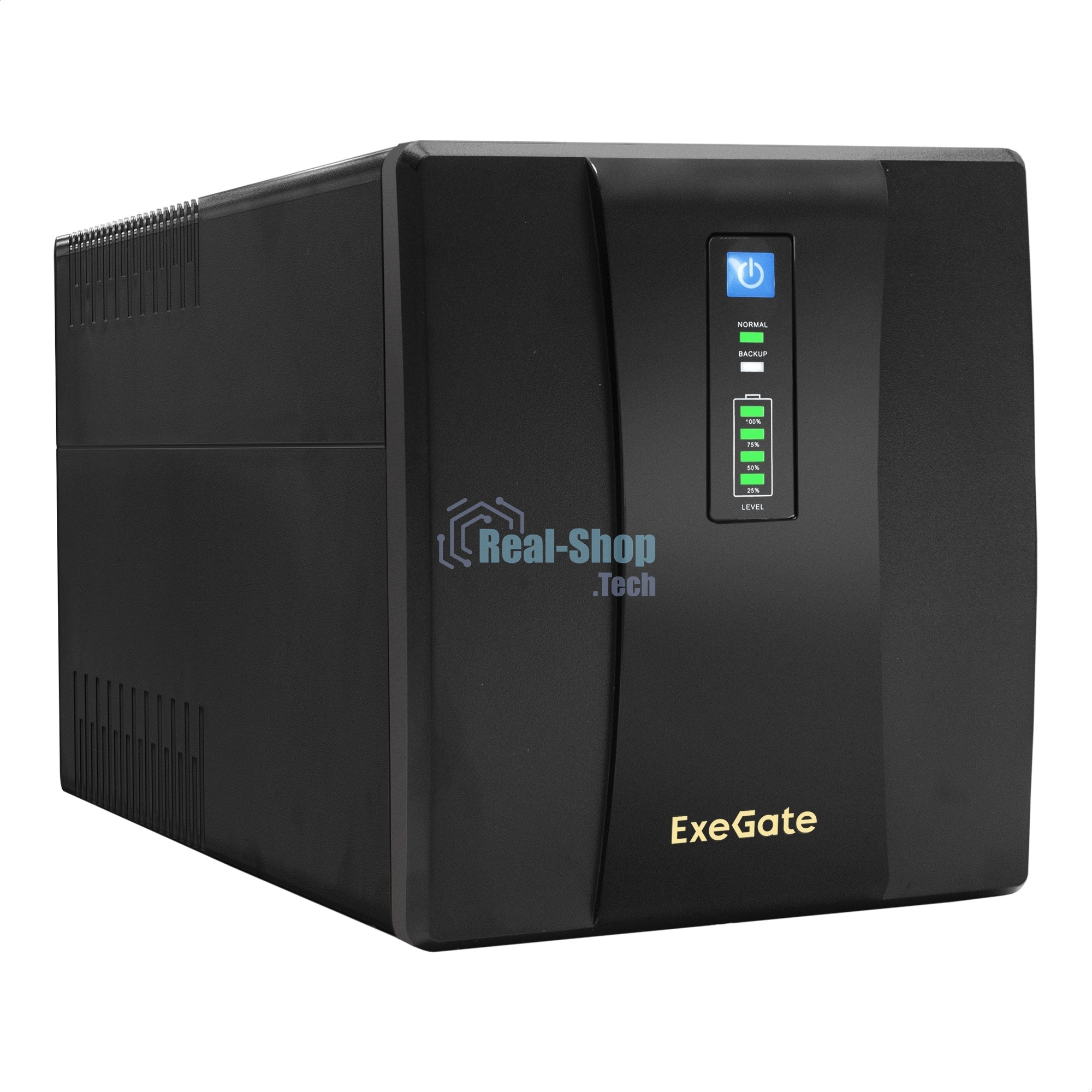 Источник бесперебойного питания ExeGate SpecialPro UNB-1500.LED.AVR.EURO.RJ / 1500 ВА / 950 Вт / 4 x CEE 7 (евророзетка)
