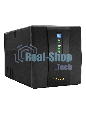Источник бесперебойного питания ExeGate SpecialPro UNB-1500.LED.AVR.EURO.RJ / 1500 ВА / 950 Вт / 4 x CEE 7 (евророзетка)