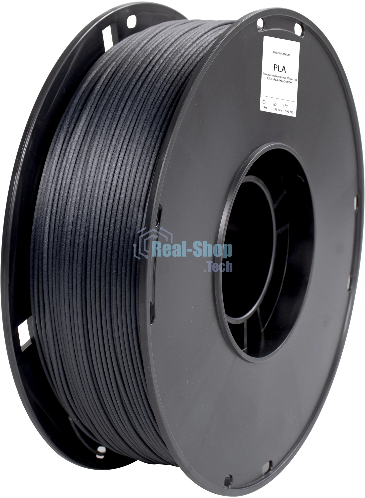 Пластик для принтера 3D Cactus CS-3D-PLA-1KG-CARBON PLA d1.75мм 1кг L326м 1цв.