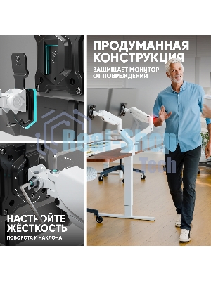Кронштейн для мониторов Onkron G160 BW черный/белый 13