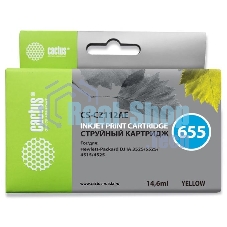 Картридж струйный Cactus CS-CZ112AE №655 желтый (14,6 мл) для HP DJ IA 3525/5525/4515/4525