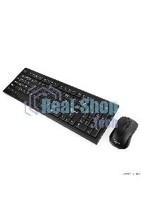 Комплект клавиатура+мышь беспроводные Gembird KBS-8002, 2.4ГГц, черный, 104 клавиши+2 кнопки+колесо кнопка, 1000DPI, батарейки в комплекте
