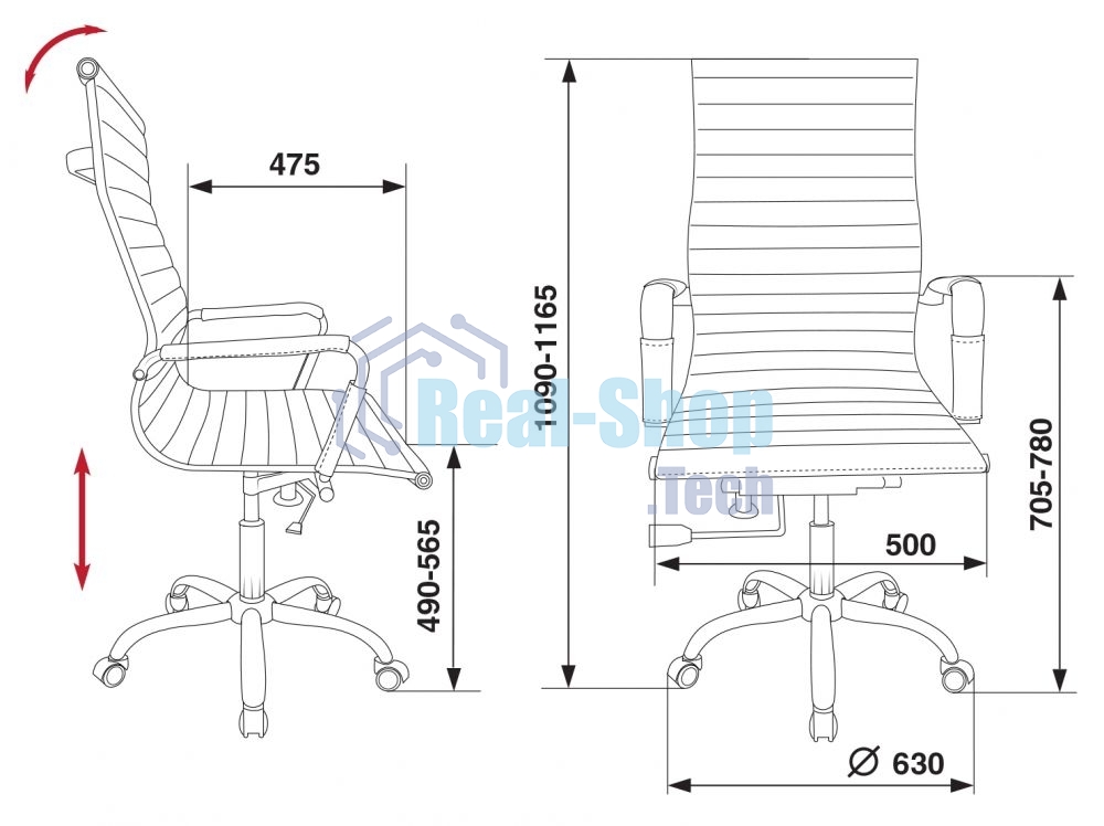 Кресло руководителя Бюрократ CH-883/BLACK черный, искусственная кожа, крестовина хром