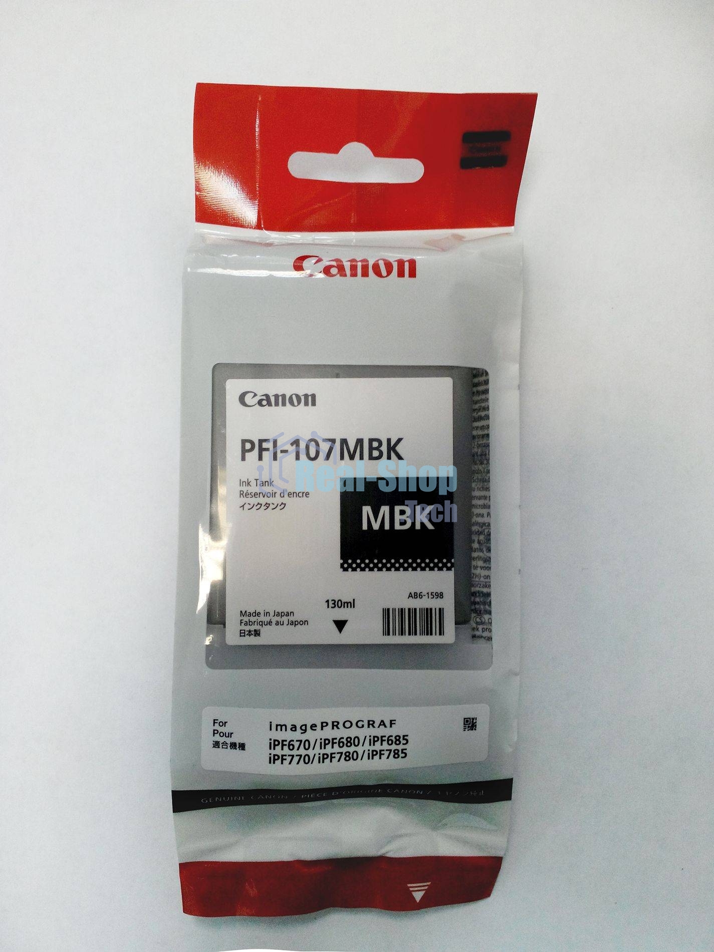 Картридж струйный Canon PFI-107MBK (6704B001) черный матовый (130 мл) для Canon iP F680/685/780/785