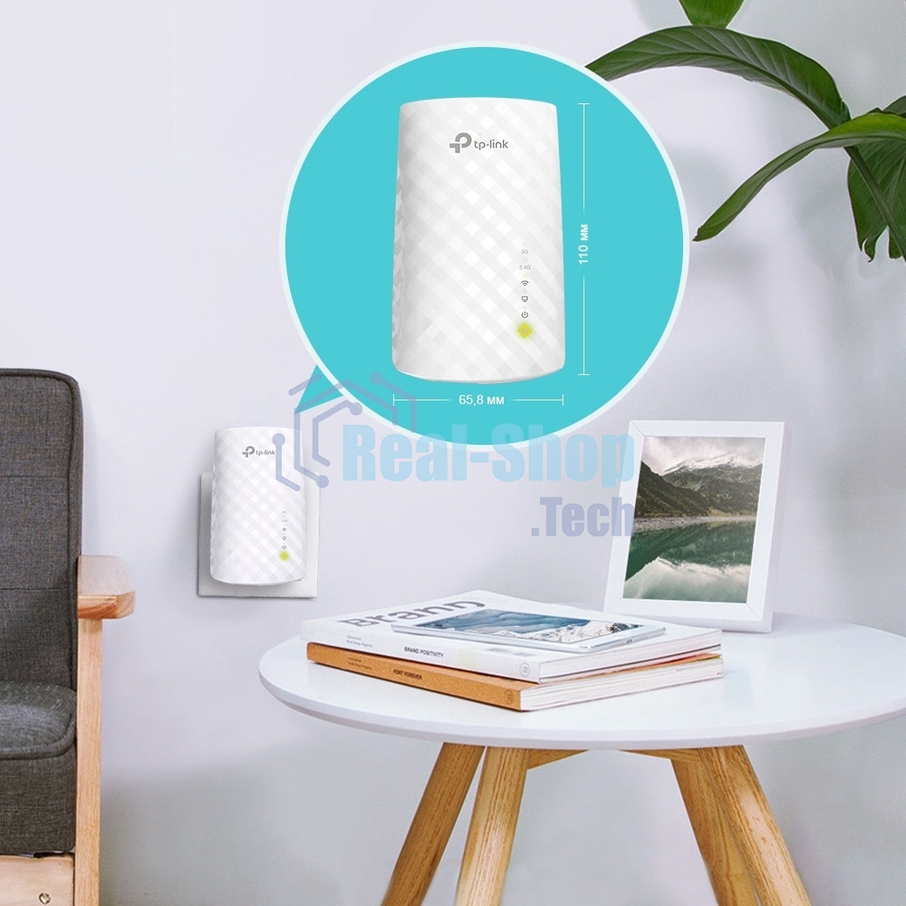 Усилитель Wi-Fi сигнала TP-Link AC750 OneMesh WiFi Range Extender, 300Mbps at 2.4G and 433Mbps at 5G, compact house with internal antennas, 1 10/100Mbps Ethernet port, WPS button for quick setup, Smart Indicator for best location, support OneMeshTMtechnology (802.11k/v seamless r