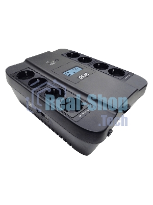 Источник бесперебойного питания Powercom Back-UPS SPIDER, Line-Interactive, LCD, AVR, 900VA/540W, Schuko, USB, black (1456263)
