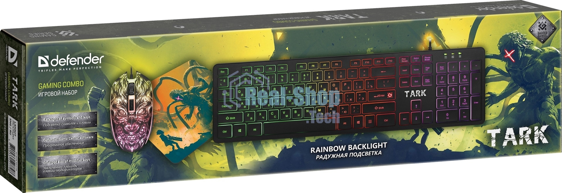 Комплект клавиатура+мышь Defender Tark C-779 проводной, USB, 2400 DPI, чёрный
