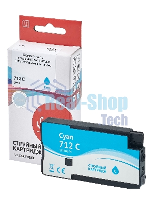 Картридж струйный Sakura 3ED67A (№712 Cyan) для HP, голубой, водорастворимый тип чернил, 29 мл.