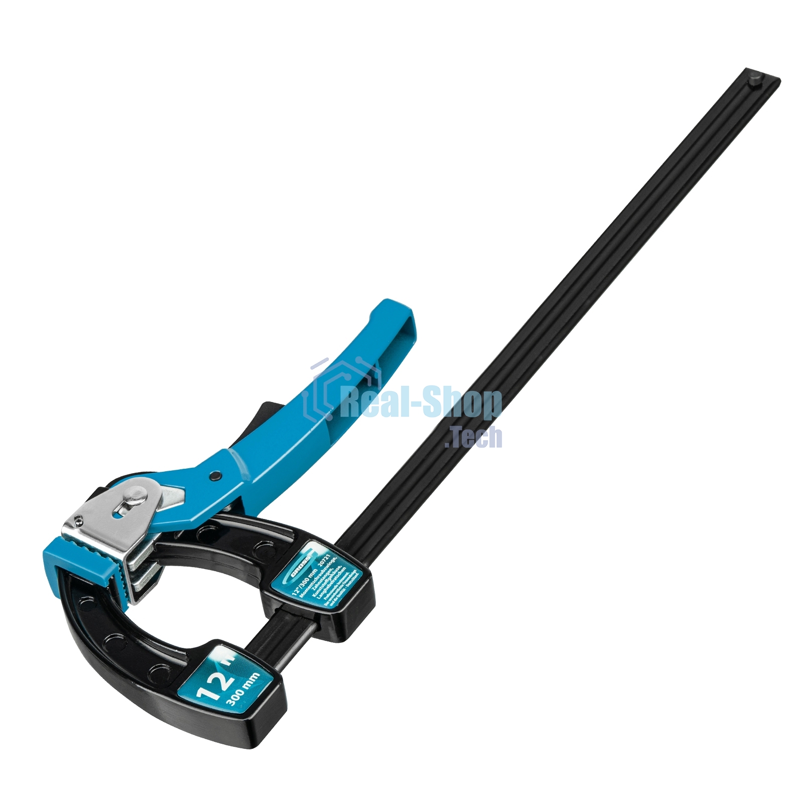 Струбцина реечная Gross быстрозажимная, металлический корпус, рычажный храповый механизм, 12