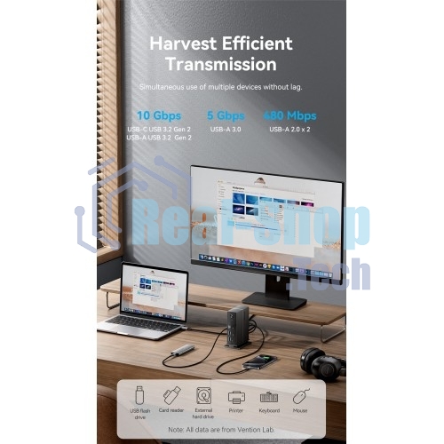 Мультифункциональная док-станция Vention USB Type C 14 в 1 с поддержкой Thunderbolt 4