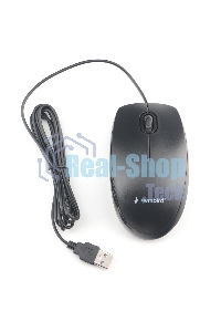 Мышь проводная Gembird MOP-200 черный, 1000 dpi, USB, кнопки - 3
