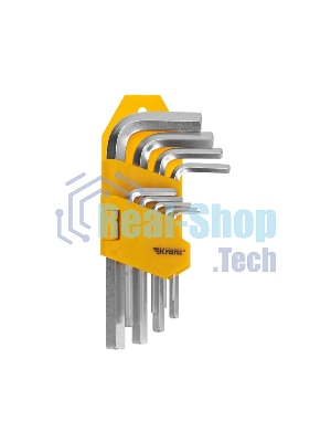 Набор ключей имбусовых HEX Kranz 1,5-10 мм, CrV, 9 шт.
