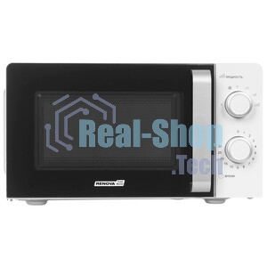 Микроволновая печь Renova MMS-20W1 белый/черный, 20 л, 700 Вт, переключатели - поворотный механизм