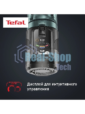 Пылесос вертикальный Tefal X-Force Flex TY9L42WO серый/зеленый, питание от аккумулятора, 150 Вт, уборка сухая, пылесборник 0.65 л