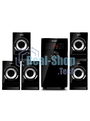 Компьютерная акустика SVEN АС HT-201, черный (80 Вт, Bluetooth, пульт, дисплей, FM, USB, SD)