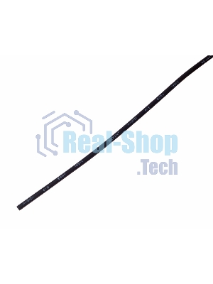 Термоусаживаемая трубка Rexant 1,5/0,75 мм, черная, упаковка 50 шт. по 1 м