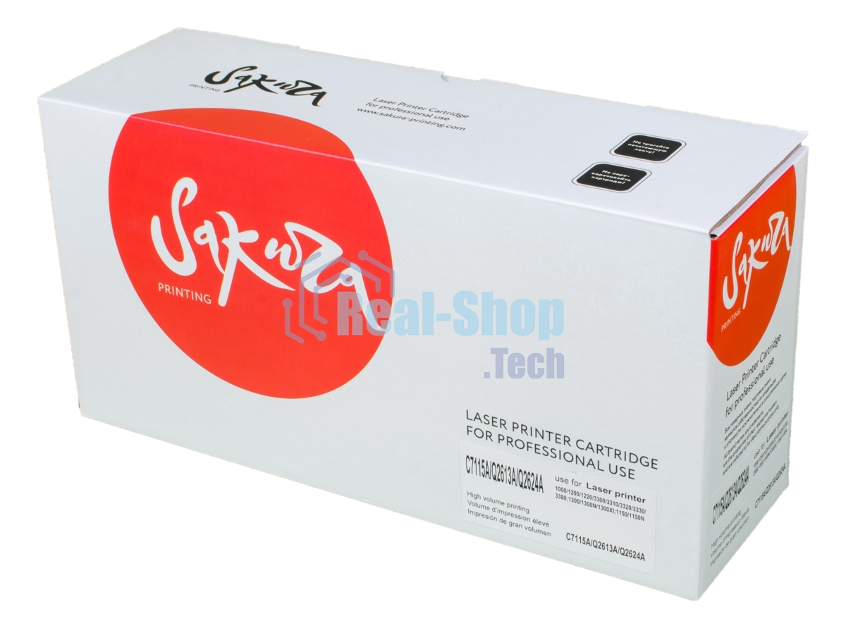 Картридж лазерный Sakura C7115A/Q2613A/2624A для HP LaserJet 1300/1300n/1300xi/1000/1200/1200n/1200se/1220/1220se/3300/3310/3320/3320n/3330/1150 Serie, черный, 2500 к.