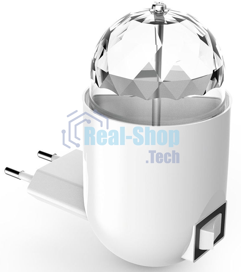 Светильник розеточный 3W 220-240V белый с фиксированной проекцией 
