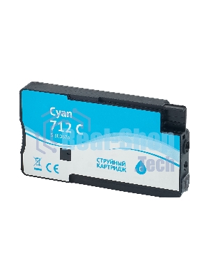 Картридж струйный Sakura 3ED67A (№712 Cyan) для HP, голубой, водорастворимый тип чернил, 29 мл.