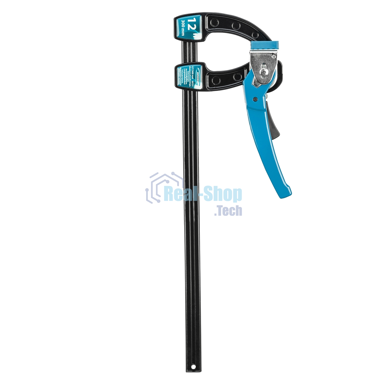 Струбцина реечная Gross быстрозажимная, металлический корпус, рычажный храповый механизм, 12