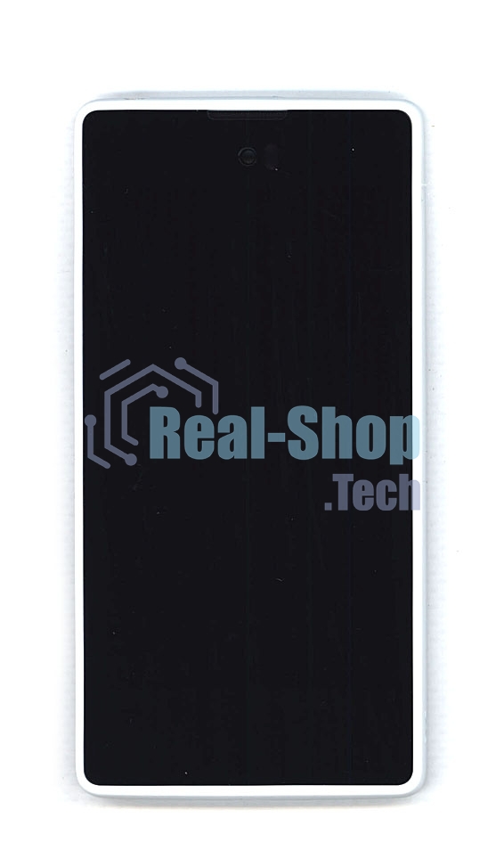Дисплей для Yota YotaPhone 1 C9660 черный с белой рамкой