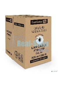 Кабель ExeGate UTP 4 пары кат.5e CCA, 25AWG, бухта 305м, серый, PVC