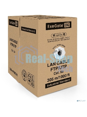 Кабель ExeGate UTP 4 пары кат.5e CCA, 25AWG, бухта 305м, серый, PVC