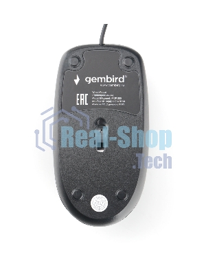 Мышь проводная Gembird MOP-200 черный, 1000 dpi, USB, кнопки - 3
