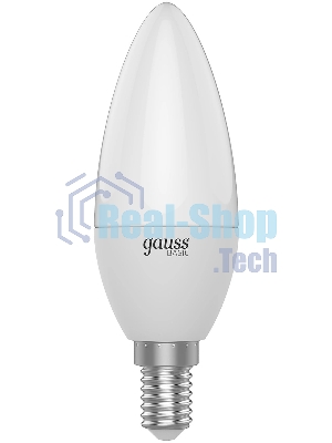 Лампа светодиодная Gauss Basic 1033116T 5.5Вт цок.:E14 свеча 240B 3000K св.свеч.белый.теп. (упак.:3шт)