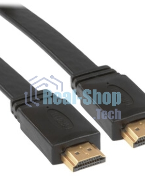 Кабель Cablexpert HDMI CC-HDMI4F-10, 19M/19M, v2.0, медь, позол.разъемы, экран, плоский кабель, 3м, черный, пакет