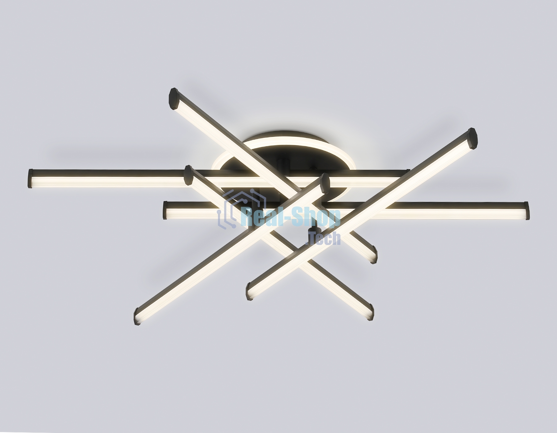 Потолочный светодиодный светильник Ambrella light FL6252 BK черный 97W 3000K-6400K 805*760*170 (ПДУ ИК)