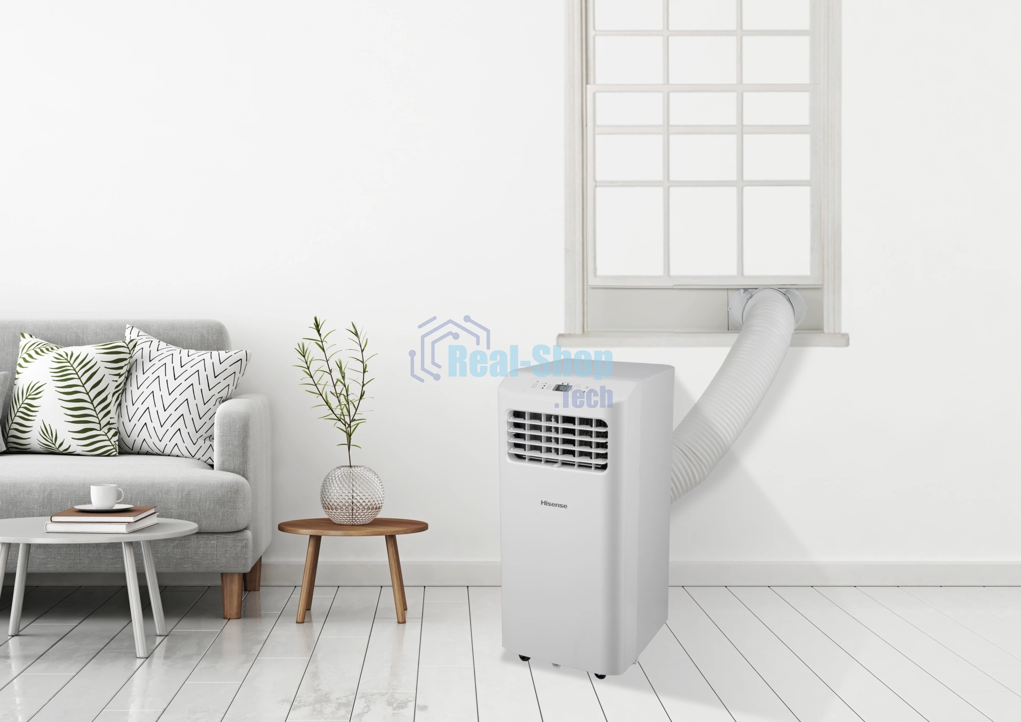 Кондиционер мобильный Hisense AP-09CR4GKVS00 9000 BTU, 17 м², 52 дБ, охлаждение, осушение, белый