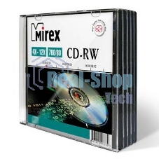 Диск CD-RW Mirex 700 Mb, 12х, Slim Case (5), (5/200)