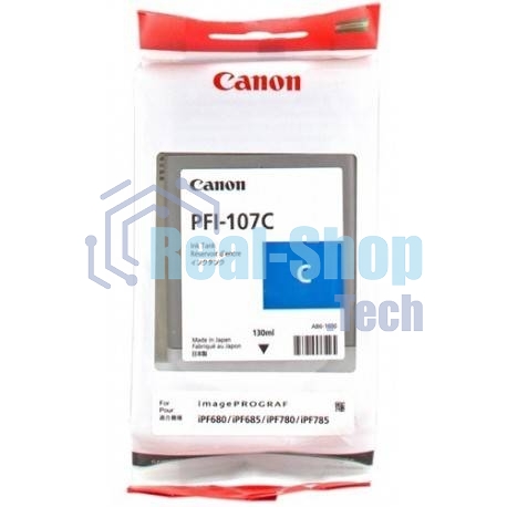 Картридж струйный Canon PFI-107C (6706B001) голубой (130 мл) для Canon iP F680/685/780/785