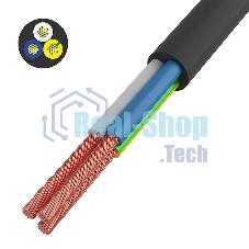 Провод соединительный ПВС Rexant 3x1,5 мм², черный, длина 10 метров, ГОСТ 7399-97