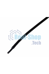 Термоусаживаемая трубка Rexant 1,5/0,75 мм, черная, упаковка 50 шт. по 1 м